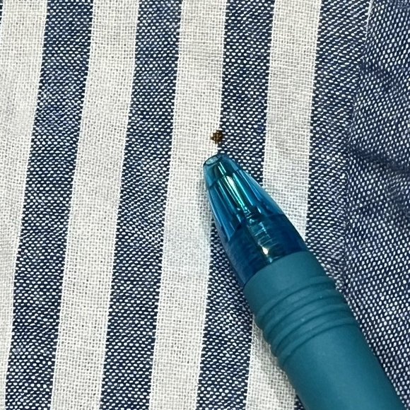 Vintage 80s Blue White Striped Cotton Pearl Button Oversized Jacket Women Medium - Picture 7 of 16